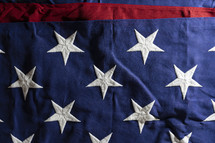 Stars on a folded American flag
