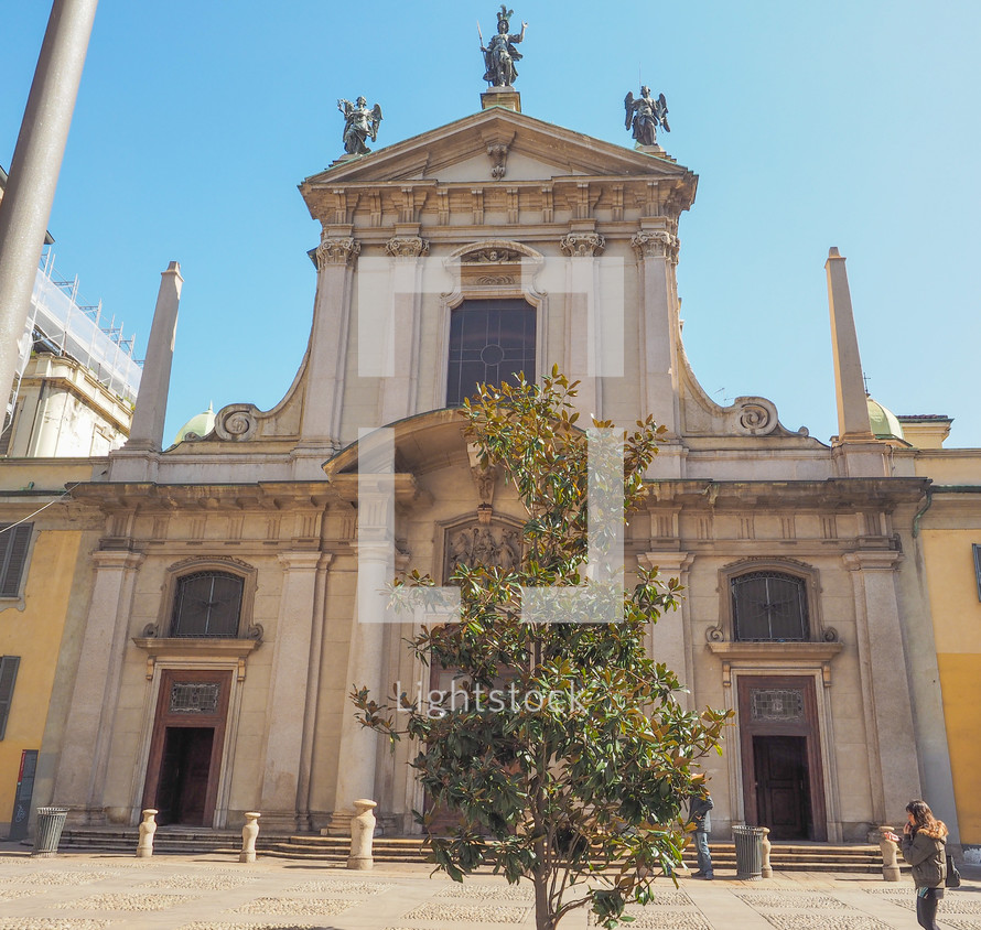MILAN, ITALY - MARCH 28, 2015: Chiesa di San Giorgio meaning St George church in Milan Italy