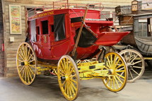 carriages in a carriage house 