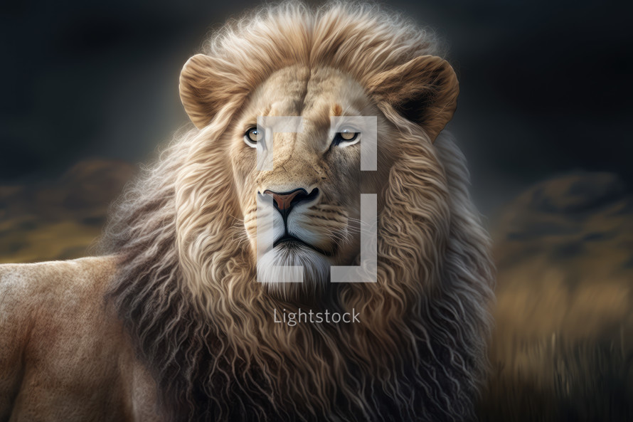 A powerful lion