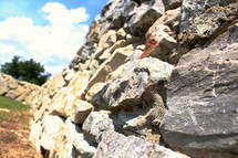 stacked rock wall
