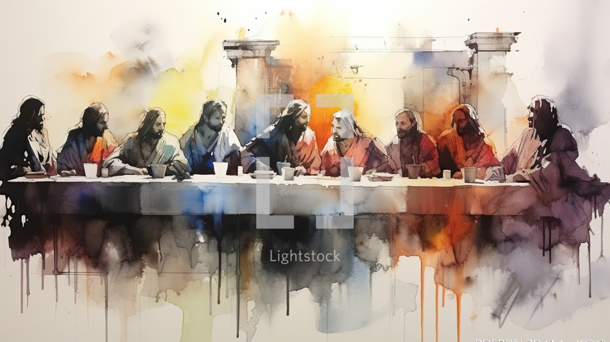 Artwork inspired by The Last Supper, communion