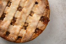 lattice Topped Apple and Caramel Pie