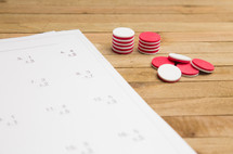 math worksheet and counting markers 