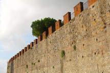 A fortress wall around an ancient city 