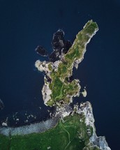 aerial view over an island 