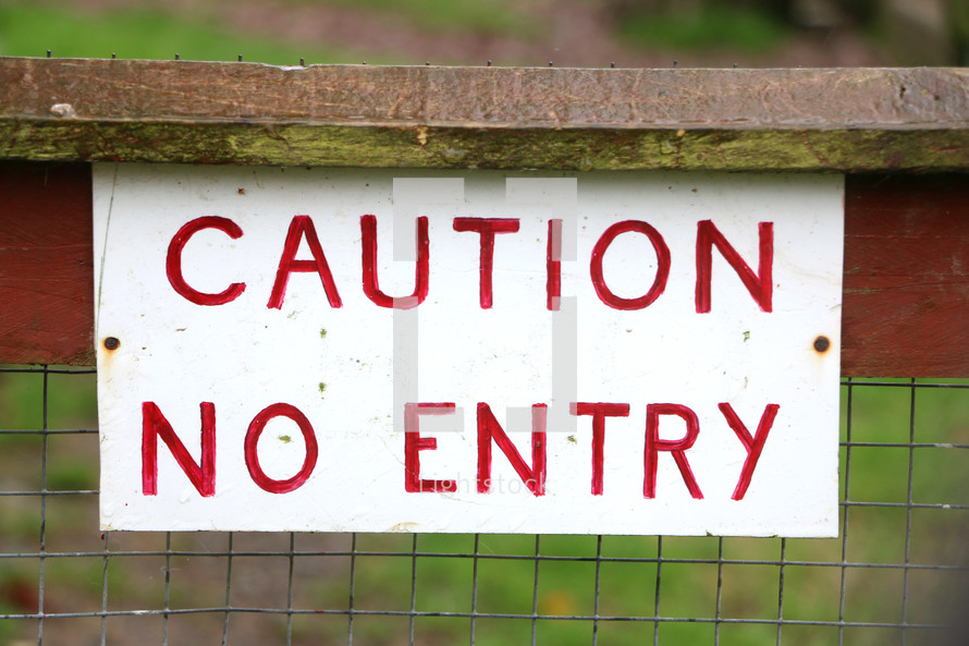 caution no entry 
