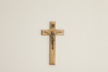 Crucifix hanging on a wall.