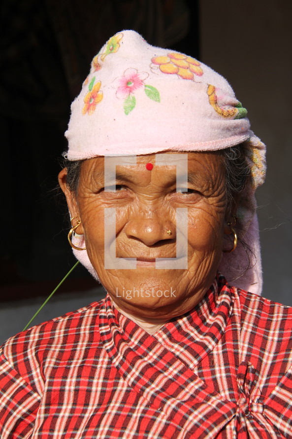 face of a woman in Nepal 