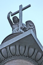 angel and cross statue