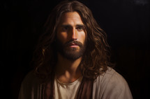 Portrait of a man representing Jesus