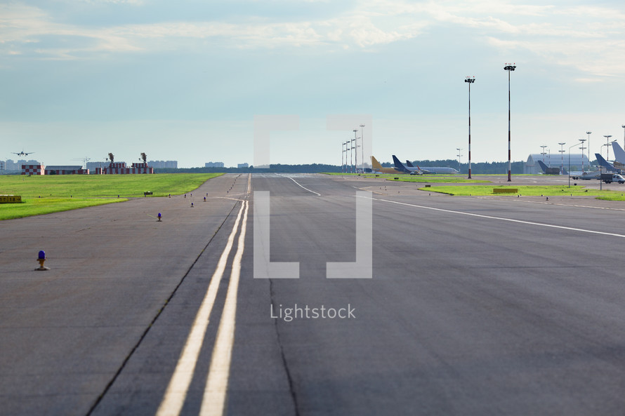 Empty airport road