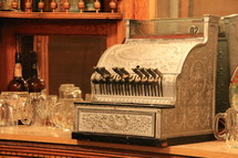 Antique cash register. The source of the expression 'Ka Ching!'.