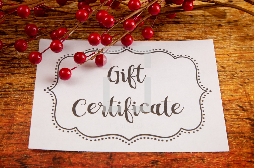 gift certificate 