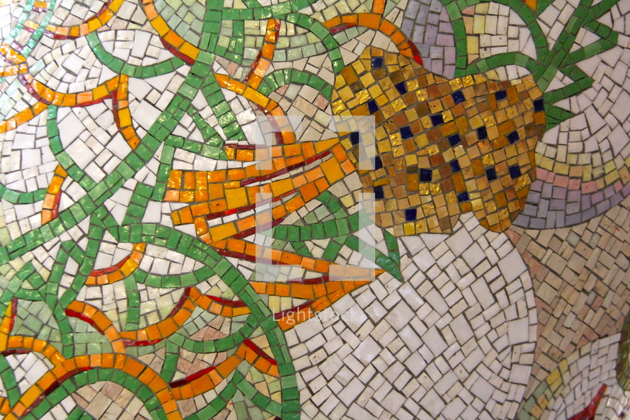A colorful tile mosaic.