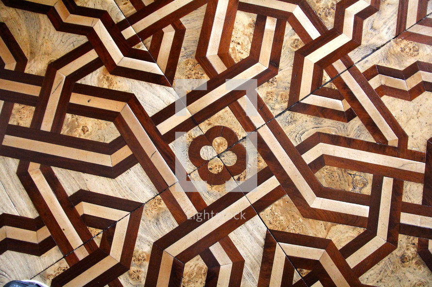 Parquet patterned decorative wooden floor 