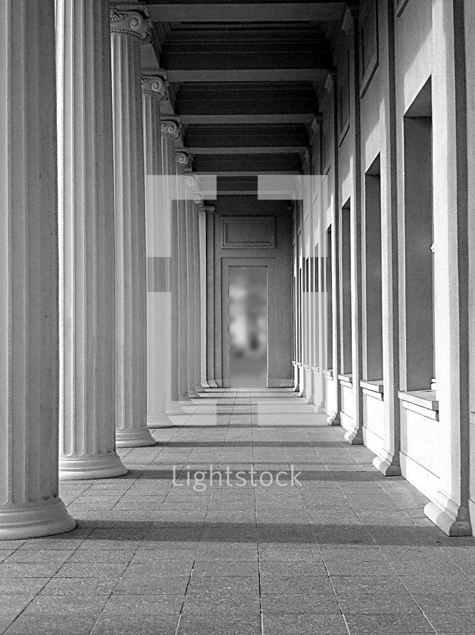 arcade in sunlight - monochrome, 
arcade, colonnade, iteration, repetition, pillar, portico, cloister, column, shaft, multiple, various, several, revision, repeat, replication, sunlight, shadow, long, wide, outlook, perspective, angle, shadow play, depth, deep, monochrome, path, way, lane, distance, walk, aim, goal, purpose, finish, designation