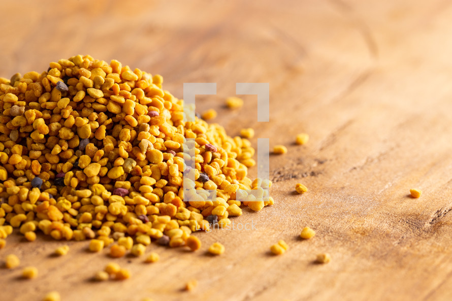 A Pile of Pellets of Yellow Bee Pollen
