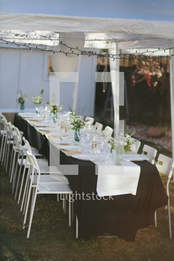 a set table at a wedding reception 