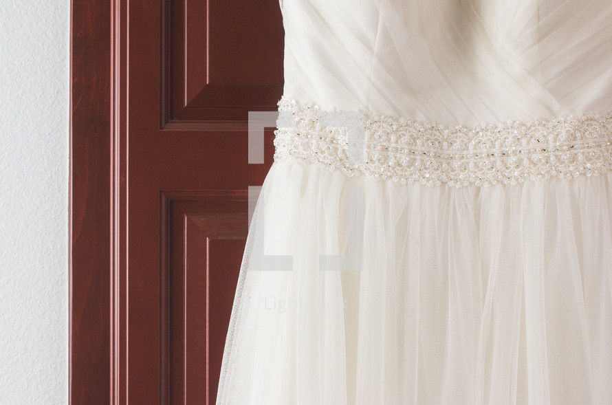 details of a wedding dress 