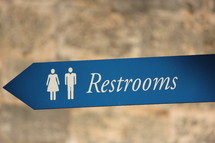 restrooms sign