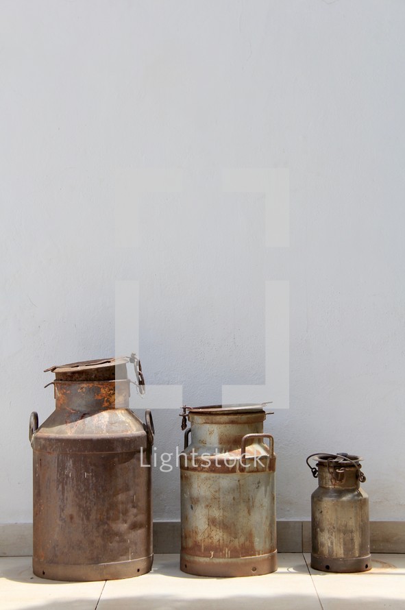 rusty milk jugs 