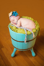 naked newborn in  a hat