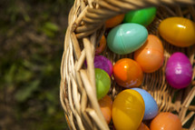 Easter eggs in a  basket