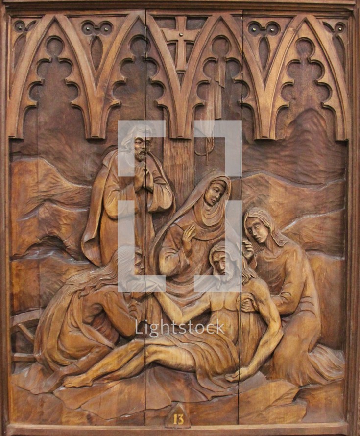 Stations of the cross 13, Jesus is taken down from the cross