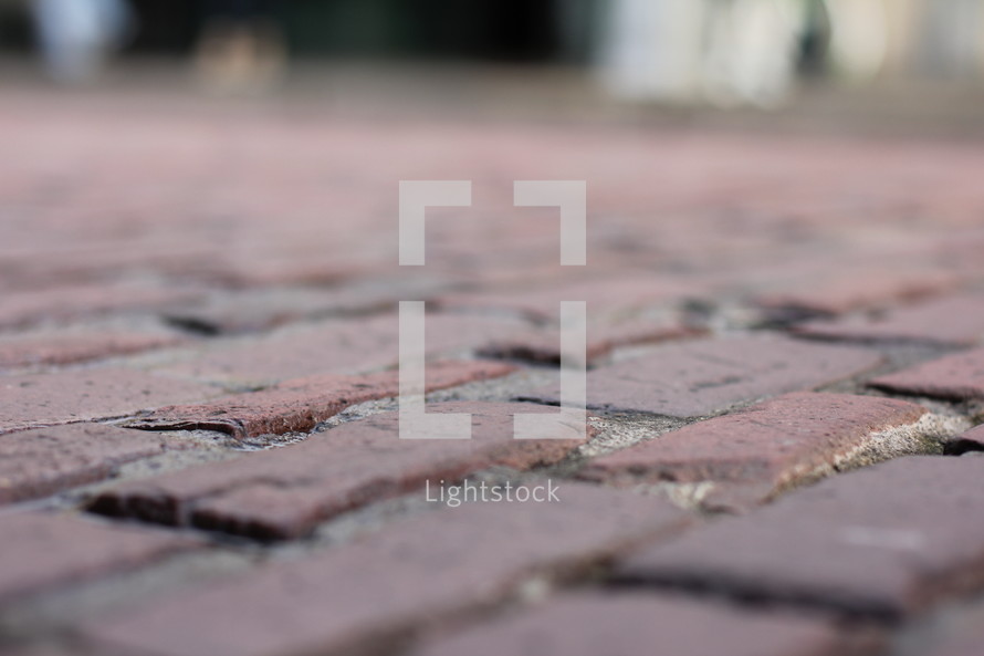 bricks on a sidewalk 