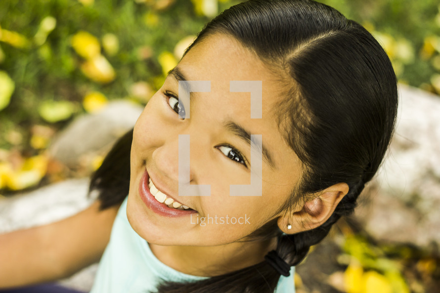 a smiling Asian little girl 