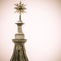 star at the top of a steeple 