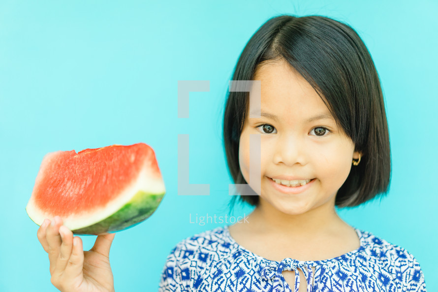 girl eating watermelon 