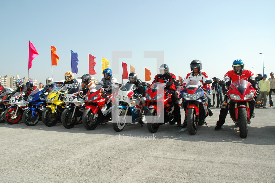 group of motorcyclists 