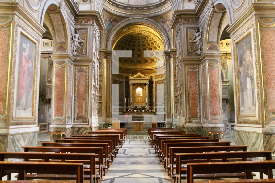 empty cathedral interior 