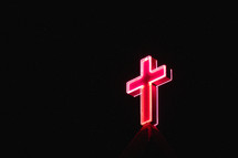 illuminated neon lights cross