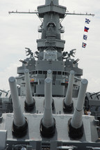 guns on a battleship