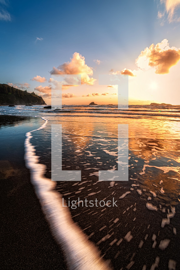 Trinidad Beach at sunset 