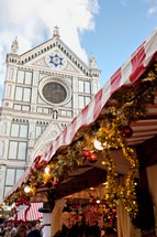 Christmas Markets in Piazza Santa Crore, Florence , Italy.