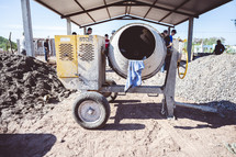cement mixer on a construction site in Mexico 