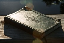 Leather embossed bible with cross