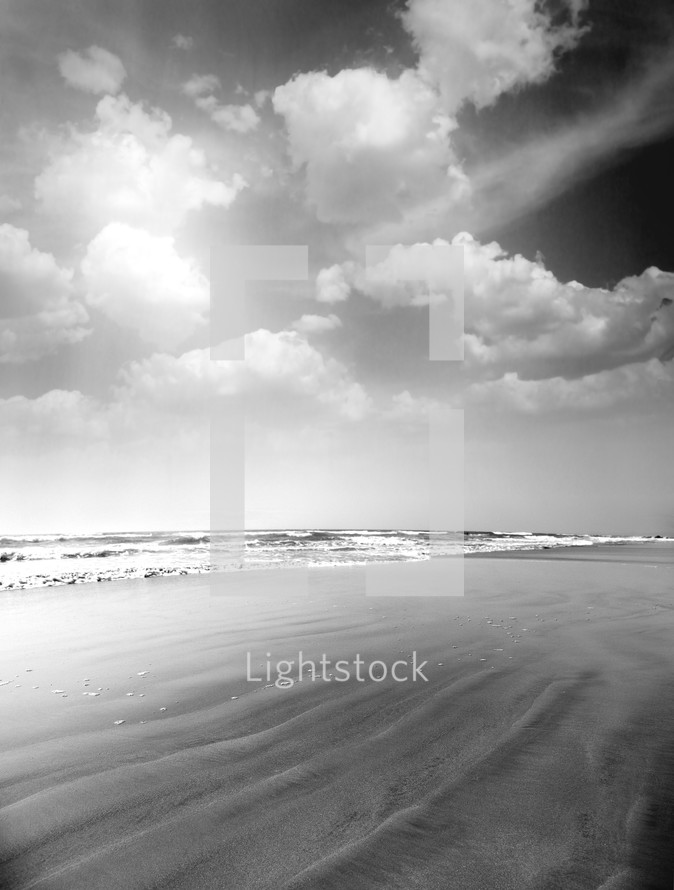 wet sand on a beach in Goa, India