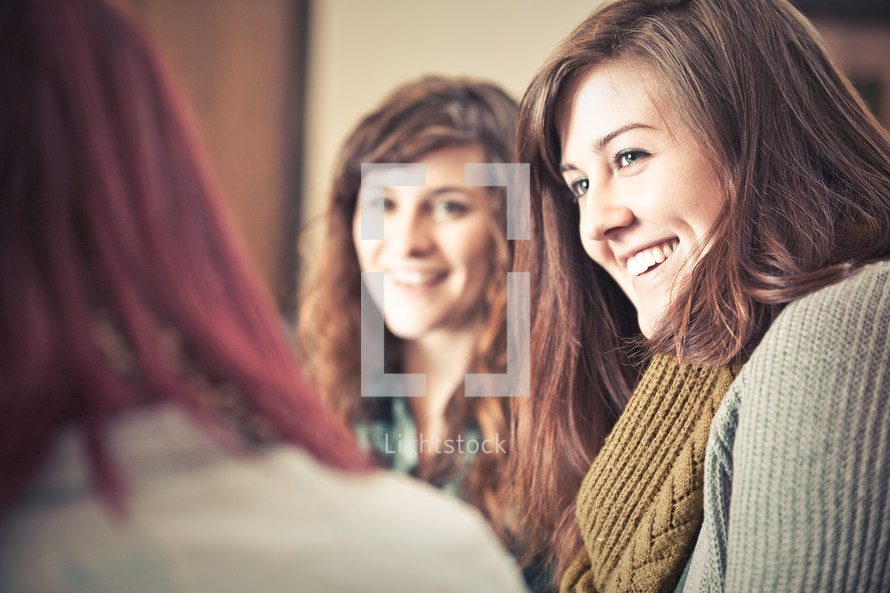 smiling women at a Bible study