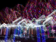 colorful abstract Christmas lights composition - multiple exposure