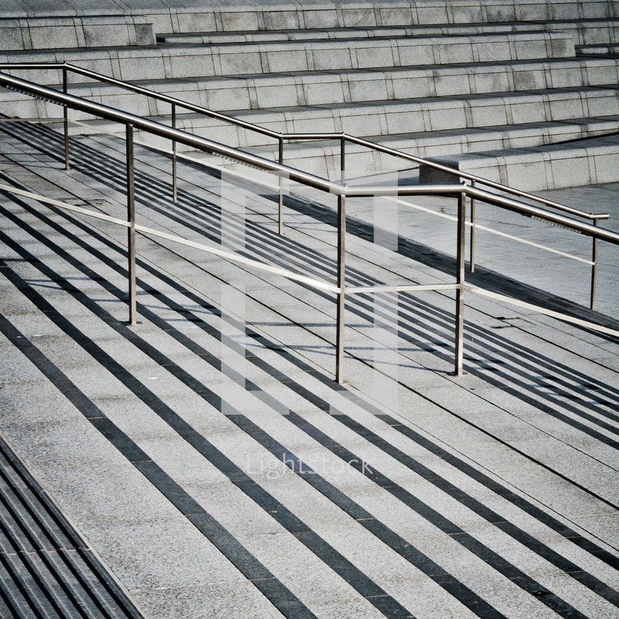 metal railings on steps 
