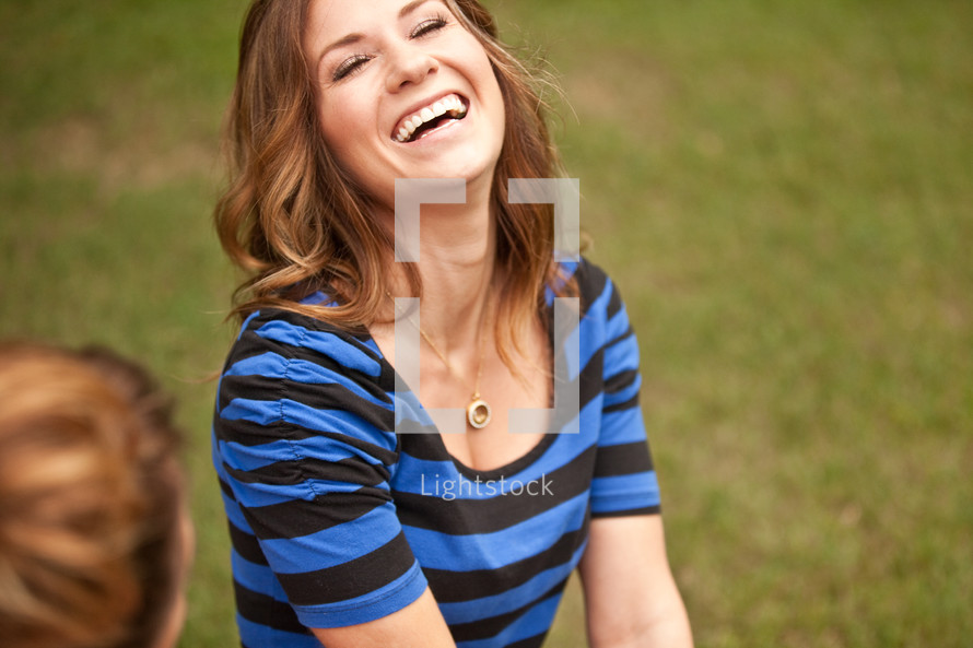 woman laughing 