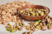 pistachio nuts in a bowl 
