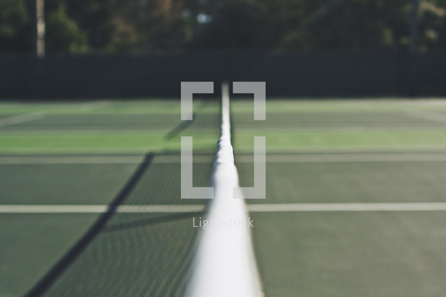 nets on a tennis court