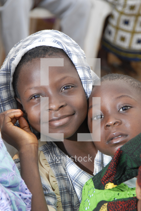 African girl and boy child