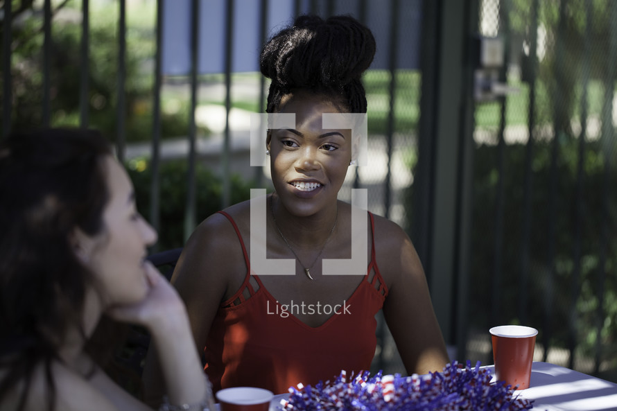 woman at an Independence Day party 